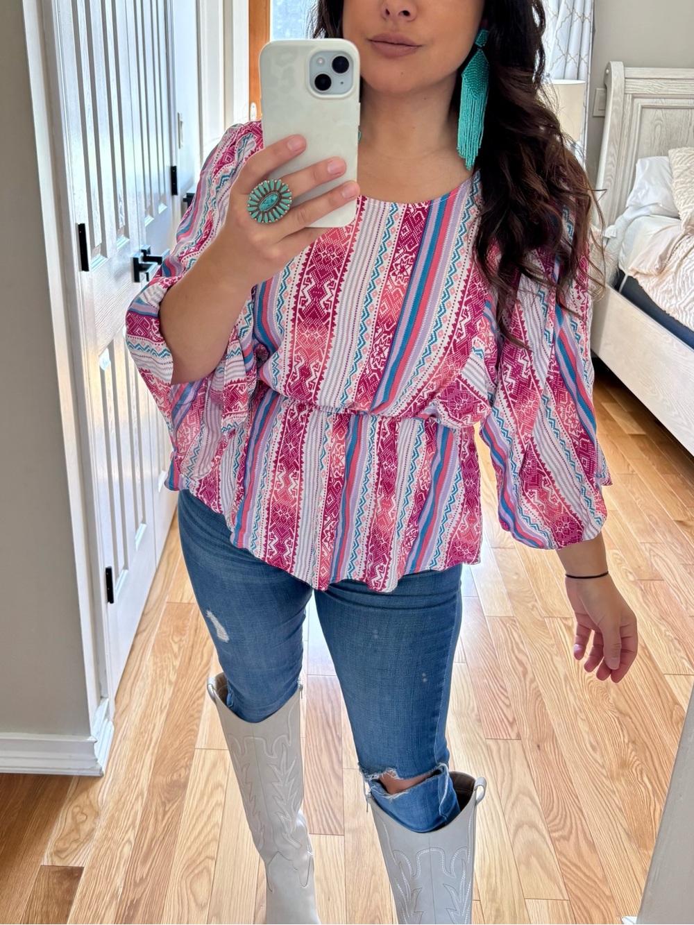 Savanna Jane boho western batwing top